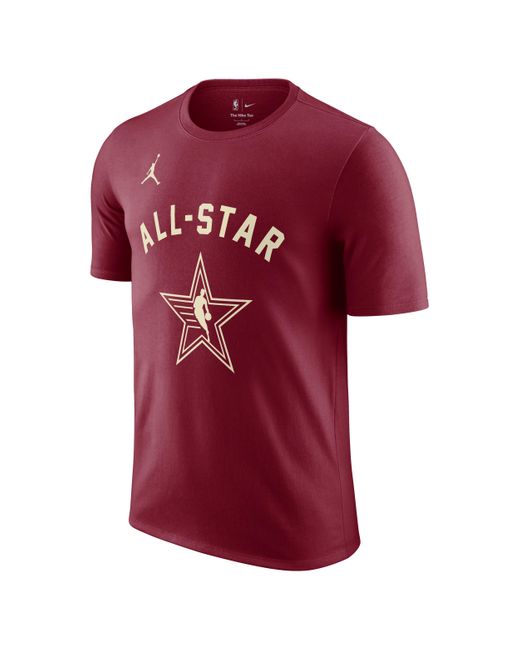 Nike Red 2024 Nba All-star Weekend Essential Jordan T-shirt Cotton for men
