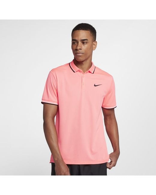 Nike Court Men's Tennis Polo Shirt in Pink for Men | Lyst