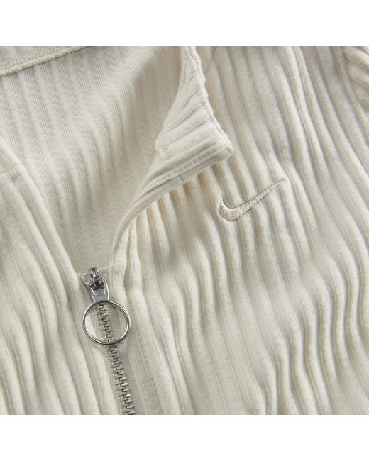 Nike White Sportswear Chill Knit Slim Full-zip Ribbed Cardigan