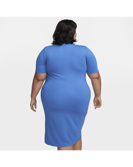 Nike Blue Sportswear Essential Midi Dress (plus Size)