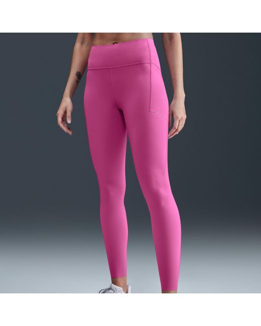 Nike Pink Swift High-Waisted 7/8 Running Leggings With Pockets
