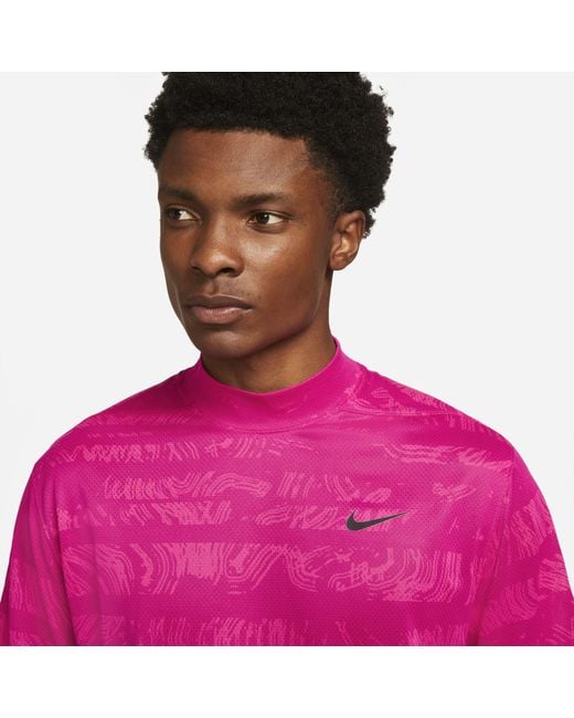 Nike Dri-fit Adv Tiger Woods Mock-neck Golf Polo in Pink for Men | Lyst