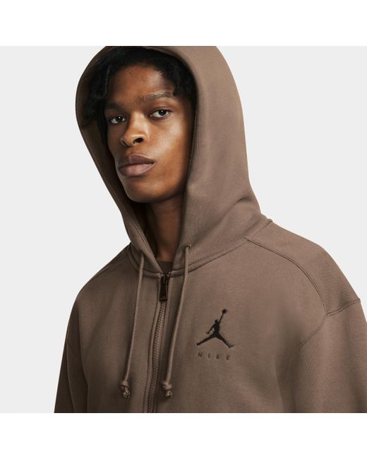 Nike Jordan Jumpman Full-zip Fleece Hoodie In Brown, for Men | Lyst