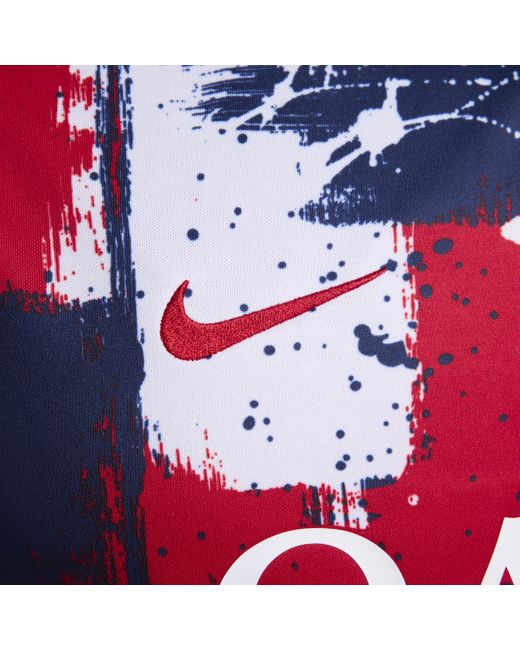 Nike Red Paris Saint-germain Academy Pro Home Dri-fit Football Pre-match Short-sleeve Top for men