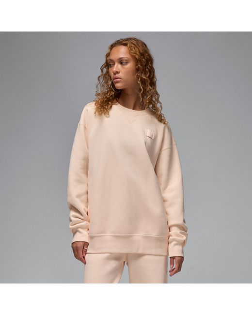 Nike Flight Fleece Sweatshirt Met Ronde Hals Voor in het Natural