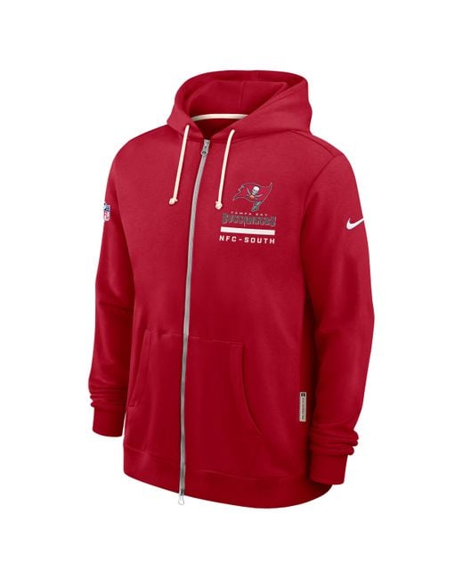 Nike Red Tampa Bay Buccaneers Utility Player Sideline Dri-Fit Nfl Full-Zip Hoodie for men