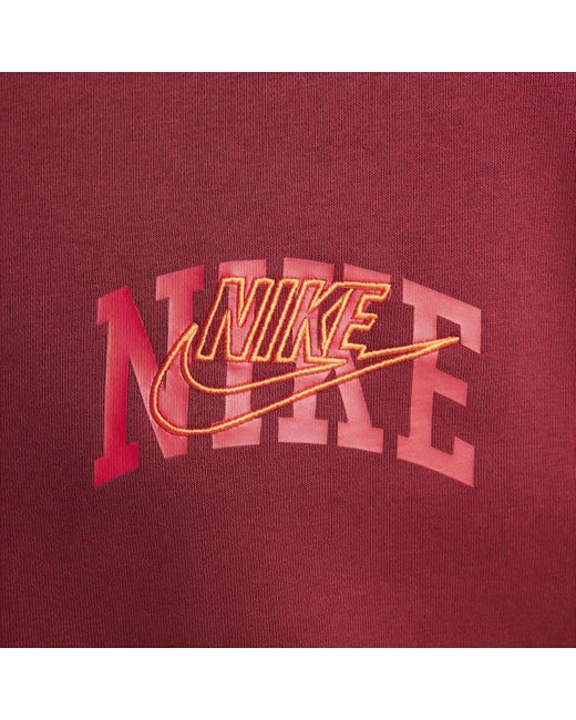 Nike Red Club Fleece Long-sleeve Crew-neck Sweatshirt for men