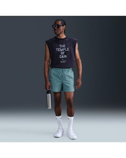 Nike Blue Unlimited Dri-Fit 5" Unlined Seersucker Versatile Shorts for men