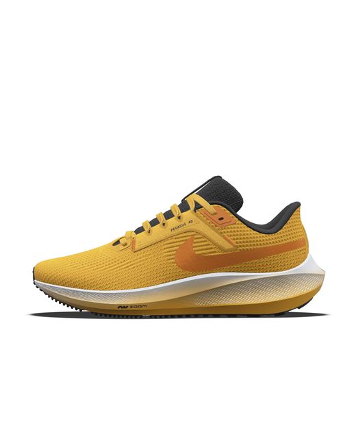 Nike Yellow Pegasus 40 By You Custom Road Running Shoes for men