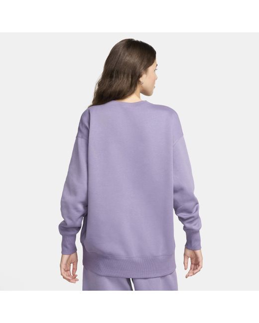 Nike Sportswear Phoenix Fleece Oversized Sweatshirt Met Ronde Hals in het Purple