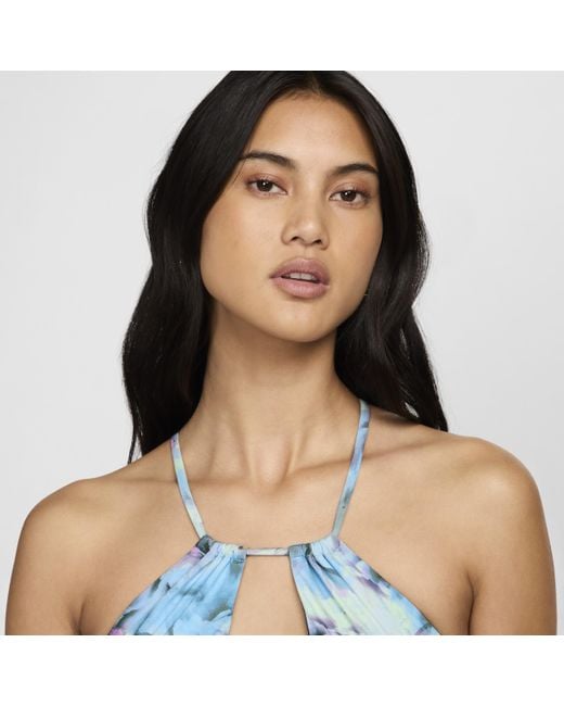 Nike Blue Swim Lace-up Bikini Top Polyester