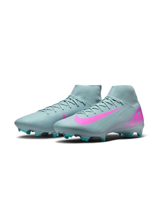 Nike Blue Mercurial Superfly 10 Academy Multi-Ground High-Top Soccer Cleats for men