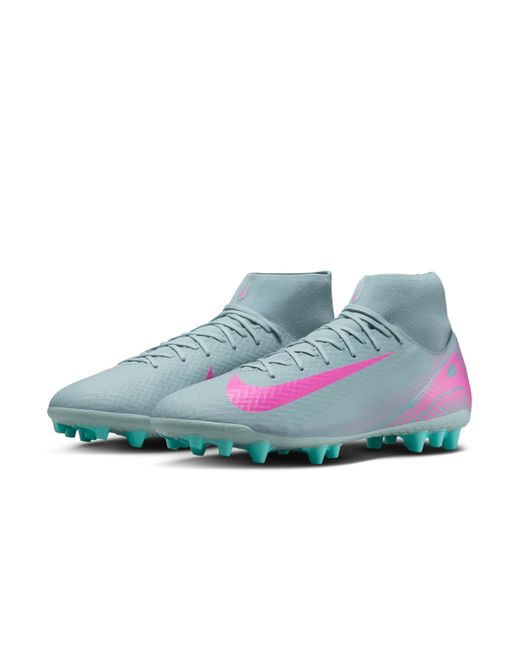Nike Blue Mercurial Superfly 10 Academy Artificial-Grass High-Top Soccer Cleats for men