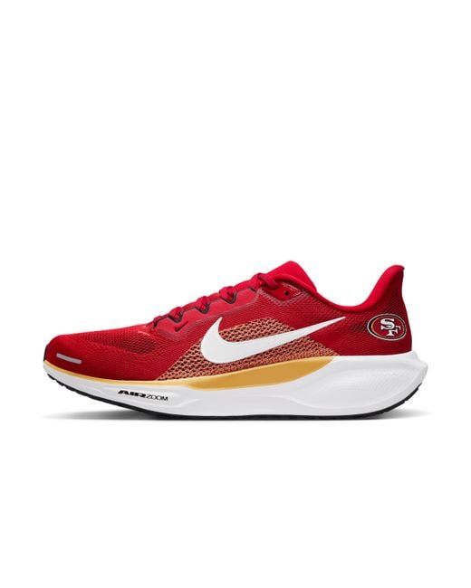 Nike Red San Francisco 49Ers Pegasus 41 Nfl Road Running Shoes for men