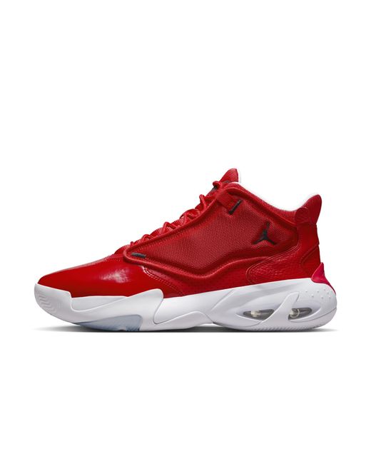 Nike Leather Jordan Max Aura 4 Shoes in University Red,White,Black (Red ...