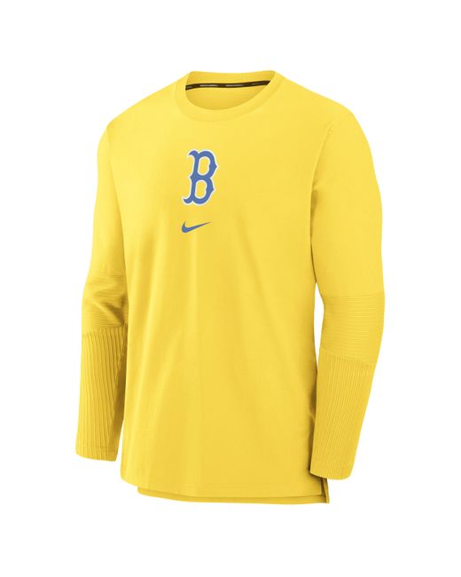 Nike Yellow Boston Red Sox Authentic Collection City Connect Player Dri-fit Mlb Pullover Jacket for men