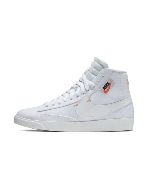 Nike Blazer Mid Rebel Shoe in White | Lyst