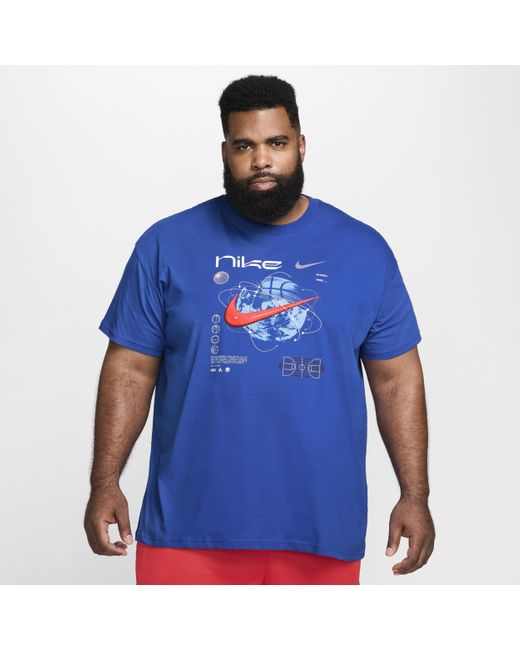 Nike Blue Max90 Basketball T-shirt Cotton for men