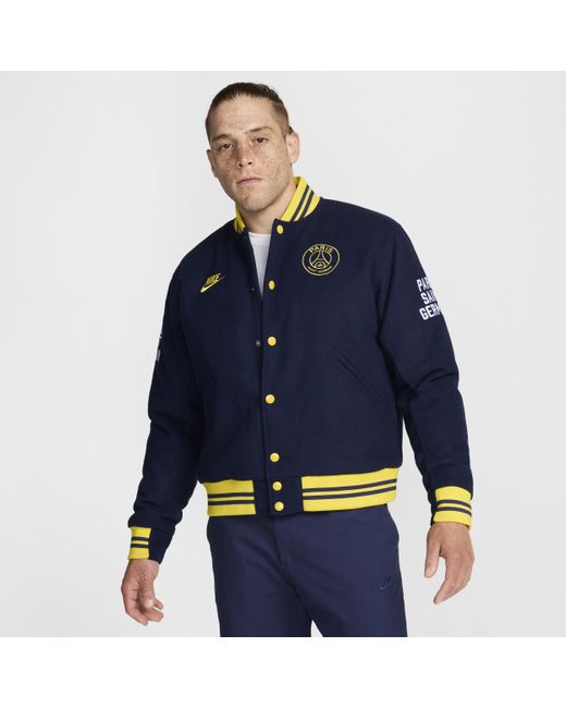 Nike Blue Paris Saint-Germain Authentics Football Varsity Jacket for men