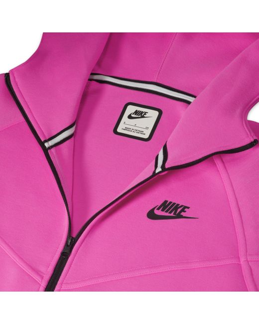 Felpa con cappuccio e zip a tutta lunghezza sportswear tech fleece windrunner di Nike in Pink
