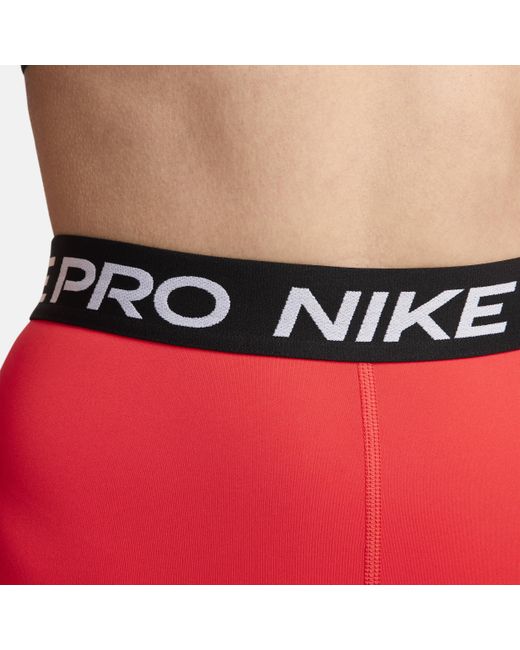 Nike Red Pro High-waisted 7/8 Mesh-paneled Leggings