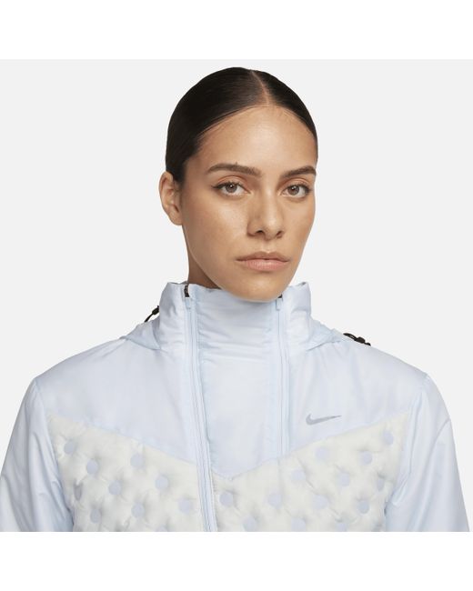 Nike Blue Therma-fit Adv Repel Aeroloft Running Jacket Polyester