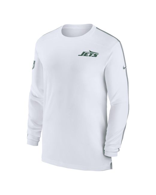 Nike Blue New York Jets Sideline Coach Dri-fit Nfl Long-sleeve Top for men