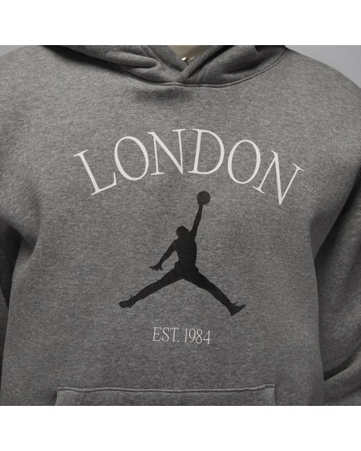 Nike Gray Jordan London Pullover Hoodie Polyester for men