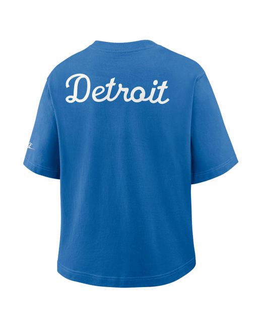 Nike Blue Detroit Lions Rewind Pocket Boxy Nfl T-Shirt