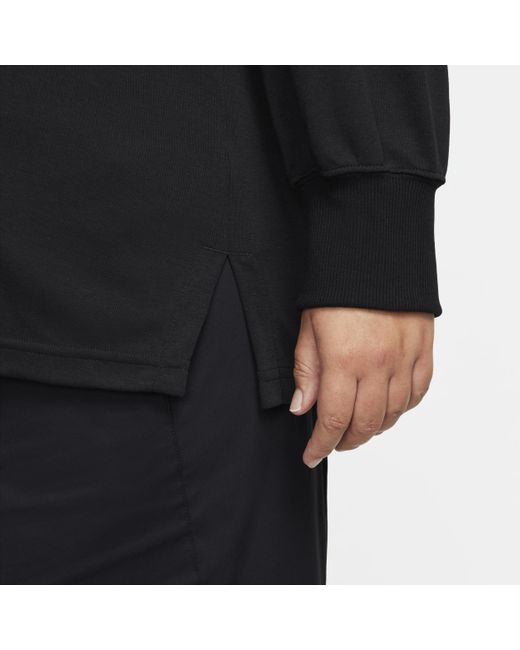 Nike Black Sportswear Essential Oversized Long-sleeve Polo Polyester