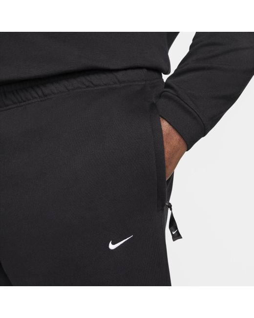 Nike Black Solo Swoosh Open-hem Fleece Pants for men
