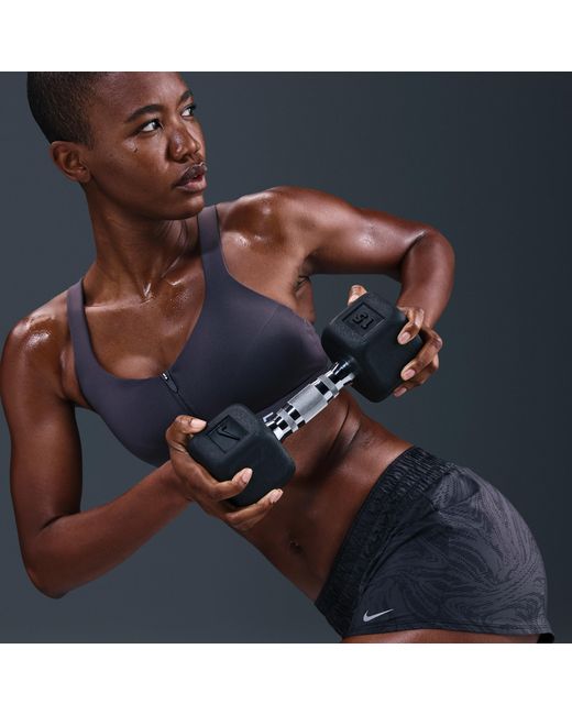 Nike Blue One Dri-Fit Mid-Rise 3" Brief-Lined Shorts