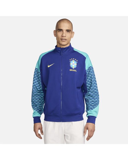Nike Blue Brazil Strike Dri-fit Soccer Jacket for men