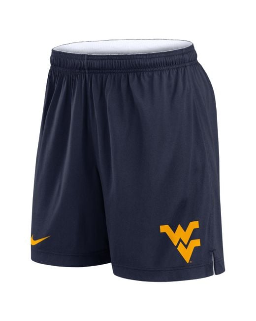 Nike Blue West Virginia Primetime Reversible Dri-Fit College Shorts for men