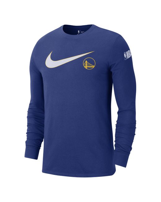 Nike Blue Golden State Warriors Swoosh Essential Nba Long-sleeve T-shirt for men