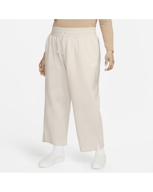 Nike Sportswear Phoenix Fleece High-waisted Wide-leg Sweatpants (plus Size)  in Natural | Lyst Australia