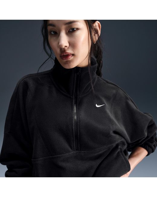 Nike Black One Therma-Fit Oversized 1/2-Zip Fleece Top