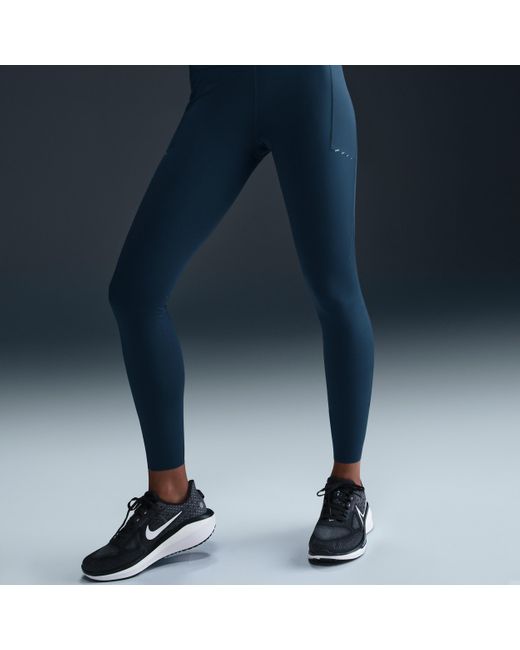Nike Blue Swift High-Waisted 7/8 Running Leggings With Pockets