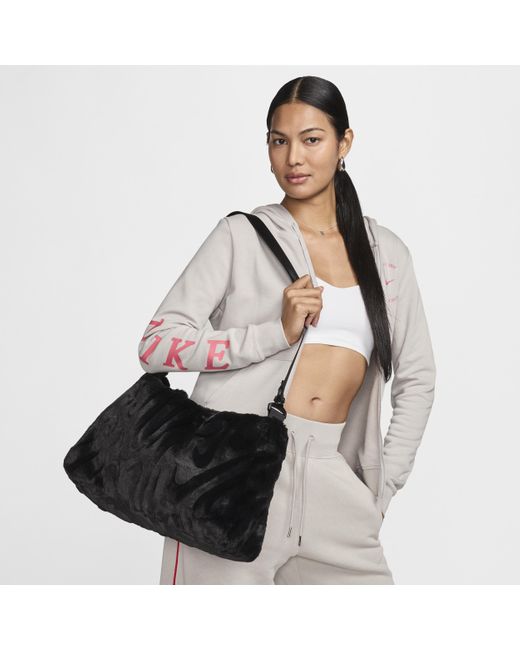 Nike Black Sportswear Faux Fur Tote (10L)