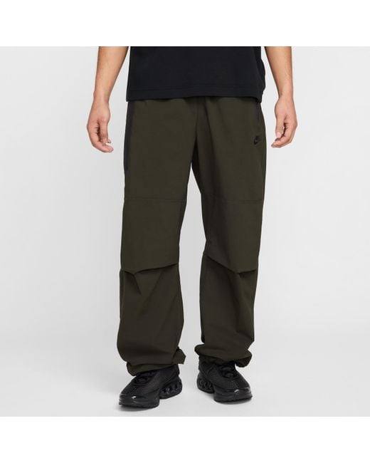 Nike Black Tech Woven Oversized Trousers for men