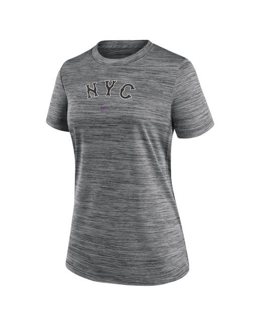 Nike Gray New York Mets Authentic Collection City Connect Practice Velocity Dri-fit Mlb T-shirt