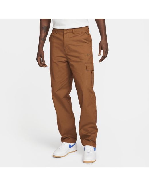 Pantaloni cargo club di Nike in Brown da Uomo