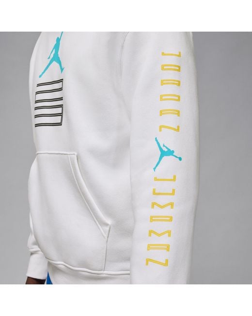 Nike White Aj11 Gamma Fleece Pullover Hoodie for men