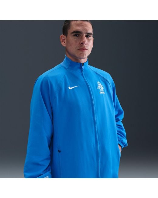 Nike Blue Netherlands 2004 Total 90 Reissue Football Replica Tracksuit Jacket for men
