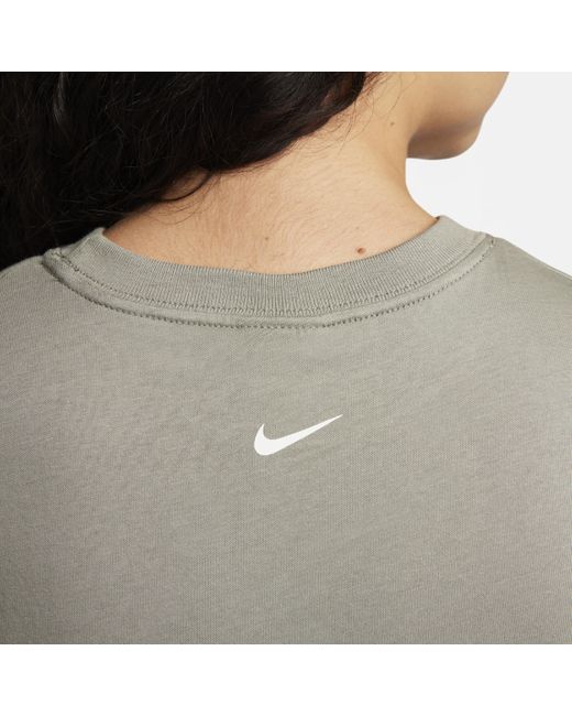 Nike Gray Sportswear Cropped T-shirt Cotton
