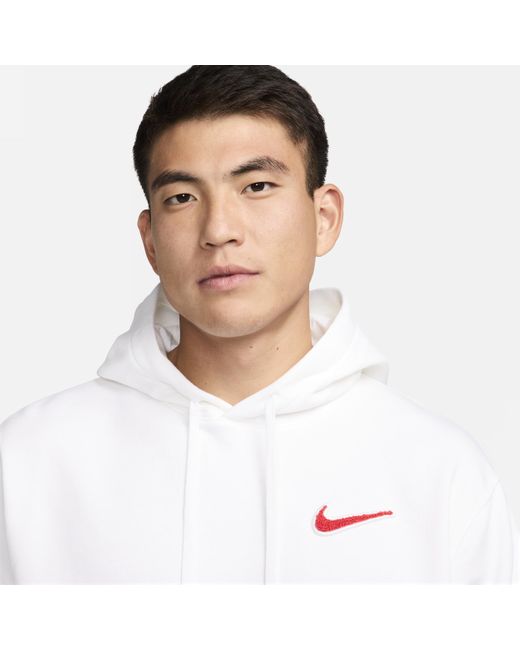 Nike White Sportswear Pullover Hoodie Cotton for men