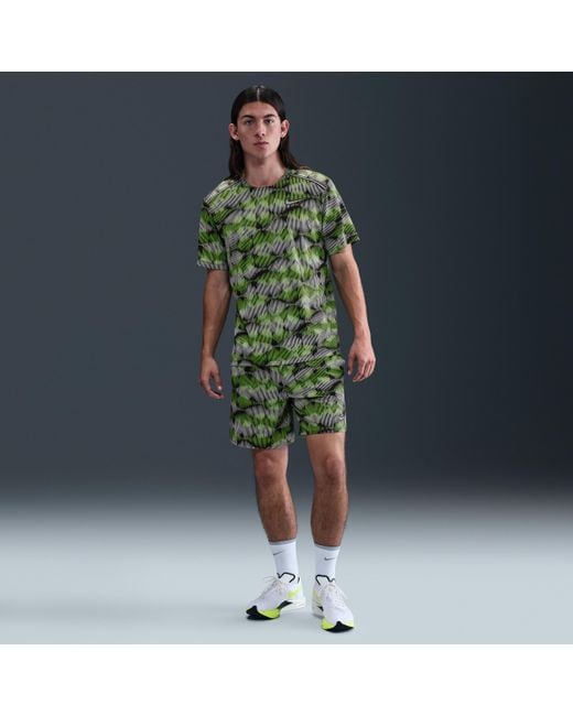 Maglia Da Running A Manica Corta Miler di Nike in Green da Uomo
