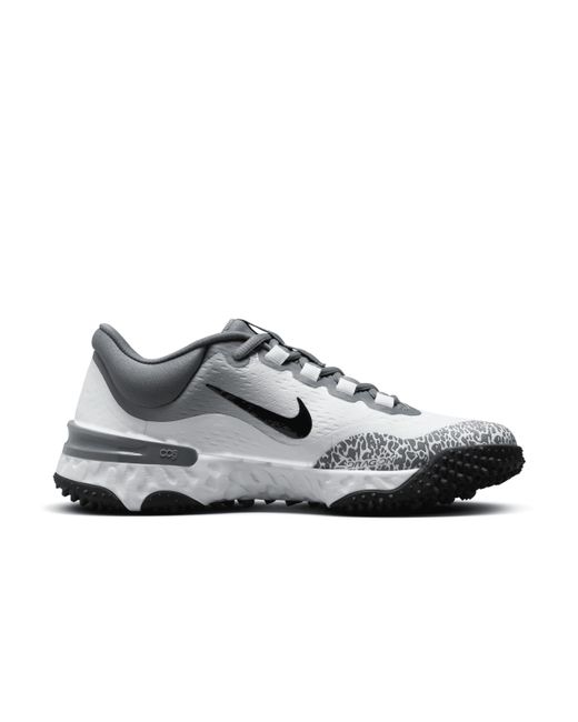 Nike Gray Alpha Huarache Elite 4 Turf Softball Shoes