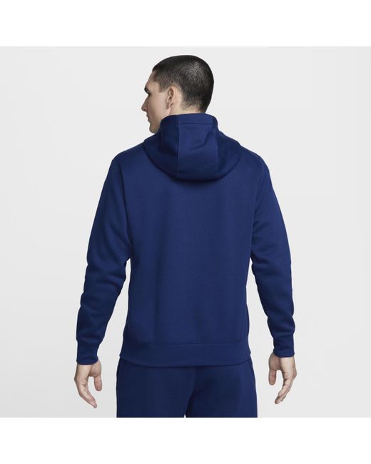 Nike Blue Netherlands Club Football Pullover Hoodie Cotton for men
