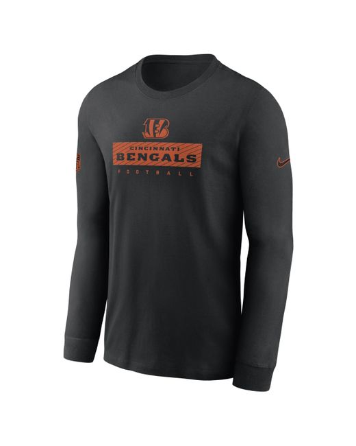 Nike Black Cincinnati Bengals Sideline Team Issue Dri-fit Nfl Long-sleeve T-shirt for men